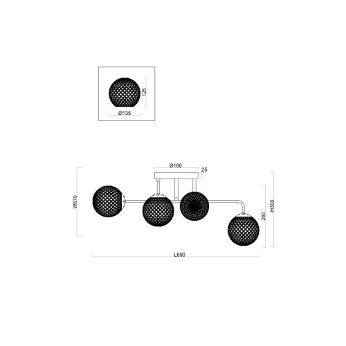 Потолочная люстра Freya Navel FR8016PL-06BBS