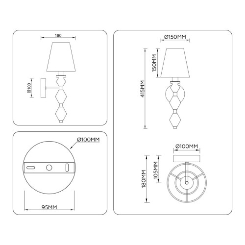 Бра Ambrella Light High Light Ceramo Classic LH75409