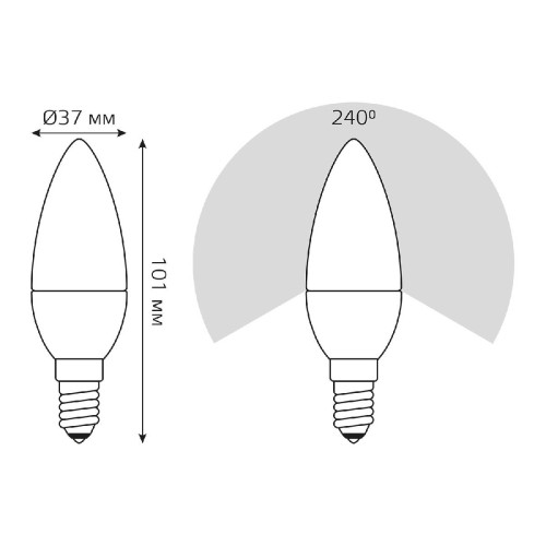 Лампа светодиодная диммируемая Gauss E14 7W 4100K матовая 103101207-S