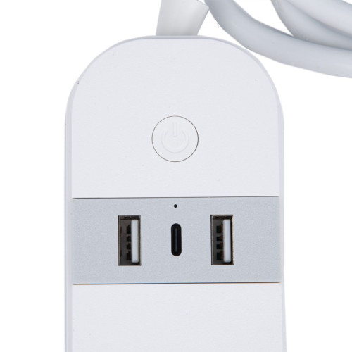 Умный сетевой фильтр Uniel UL-00011386 Wi-Fi. 1.8м Пвс 3х1.5. 4 гнезда. с-з. 2USB+Type-C 5В 3A 16A 3680Вт P-GCL4-1,8 A201/UC/WF WHITE