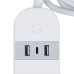Умный сетевой фильтр Uniel UL-00011386 Wi-Fi. 1.8м Пвс 3х1.5. 4 гнезда. с-з. 2USB+Type-C 5В 3A 16A 3680Вт P-GCL4-1,8 A201/UC/WF WHITE