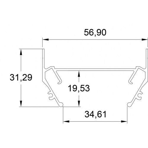 Профиль для шинопроводов Denkirs TR3050 TR3050-AL