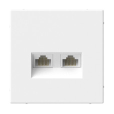 Розетка двойная компьютерная RJ45+RJ45, кат. 5е, механизм. Systeme Electric ArtGallery Лотос GAL001385