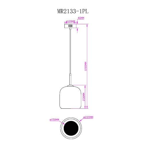 Подвесной светильник Myfar Charlie MR2133-1PL