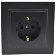 Розетка с заземлением Mono Electric Despina 16А 250В графит 102-202021-117