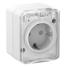 Наруж Белый Розетка с/з со шт., 16А 250B IP54 Systeme Electric AtlasDesign Profi54 ATN540145
