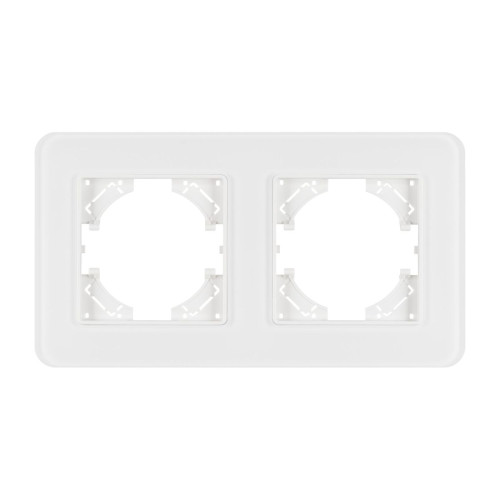 Рамка на 2 поста стеклянная Arlight FRM-OMALI-GS-2-WH 049692