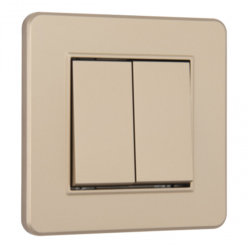 Выключатель двухклавишный Arte Milano SET16-1-30-2 shampan