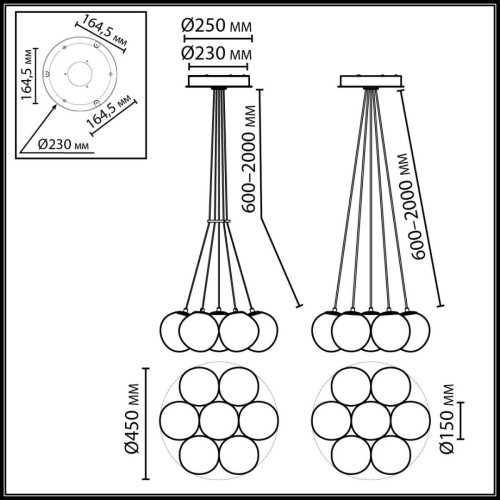 Подвесной светильник Odeon Light Midcent Magia 7109/7