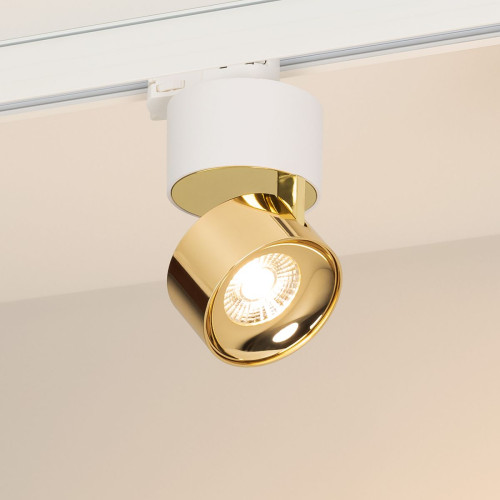 Трековый трехфазный светильник Arlight SP-PLURIO-TRACK-4TR-R77-9W Warm3000 (WH-BRS, 36 deg, 230V) (IP20 Металл) 038114