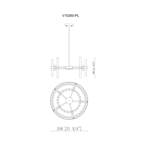 Люстра на штанге Moderli Crumbly V10260-PL