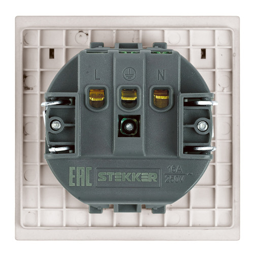 Розетка 1-местная Stekker 250В 16А Мия RST16-3112-08 50485