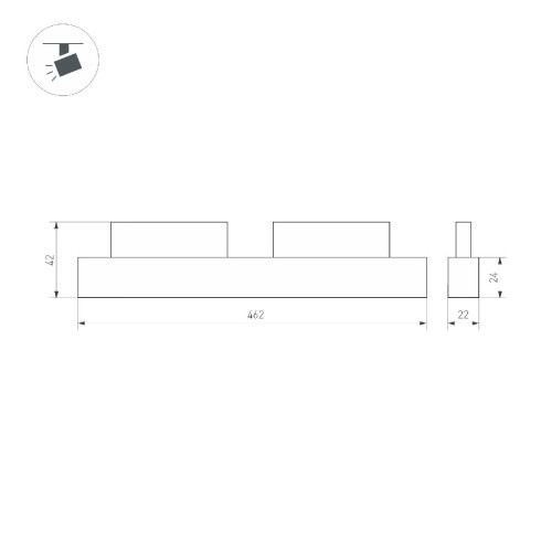 Трековый магнитный светильник Arlight MAG-FLEX-LASER-L465-16W Warm3000 (BK, 24 deg, 48V) 047210