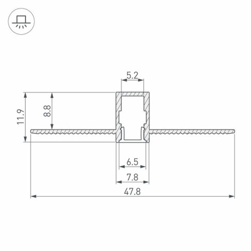 Алюминиевый профиль Arlight SL-Linia8-Fantom-2000 Anod 034986