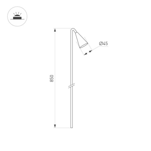 Ландшафтный светильник Arlight KT-HAREBELL-BOLL-H850-3W Warm3000 (BK, 40 deg, 24V) 050689