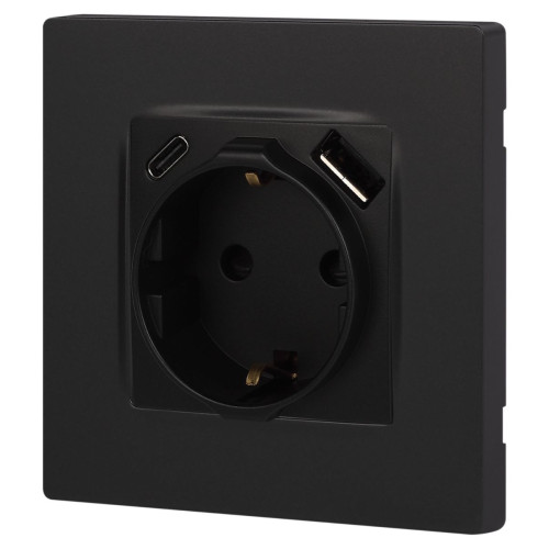 Розетка со шторками с USB type-A+C Эра 12-4108-05 Б0067707