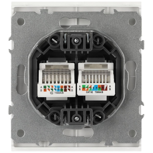 Розетка ЭРА Arktik 16-3108-01 информационная двойная 2XRJ45 белый Б0070484