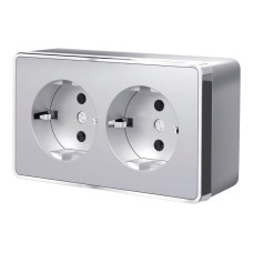 Розетка двойная с заземлением Werkel Gallant серебряный W5072106 4690389167188