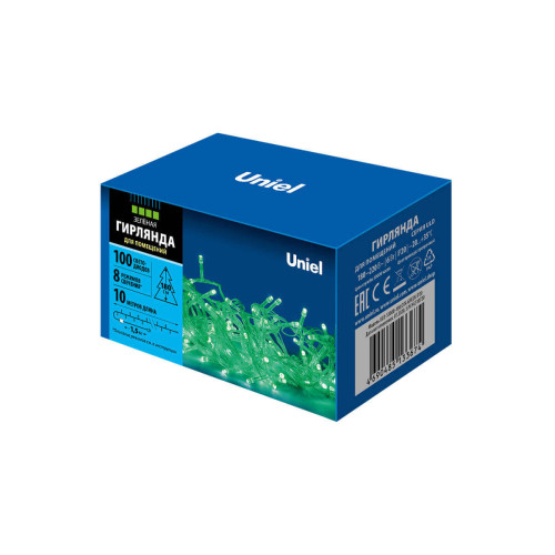 Светодиодная гирлянда (UL-00007198) Uniel 220V зеленый ULD-S1000-100/DTA Green IP20