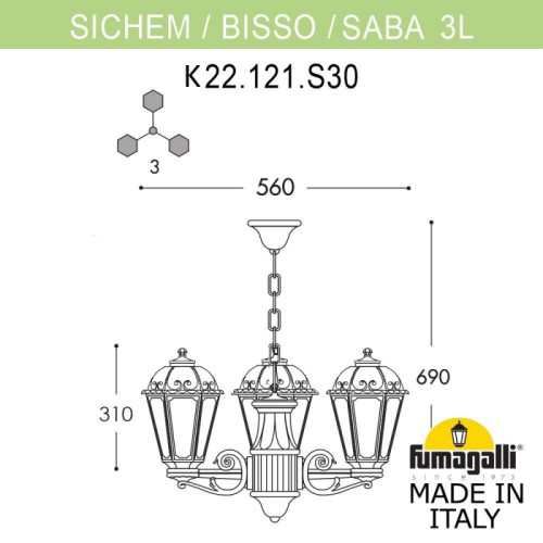 Уличный светильник Fumagalli K22.120.S30.WYF1R