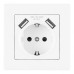 Комплект розетки с/з и шторками + USB и рамкой Arte Milano SET06-1-47-1 white