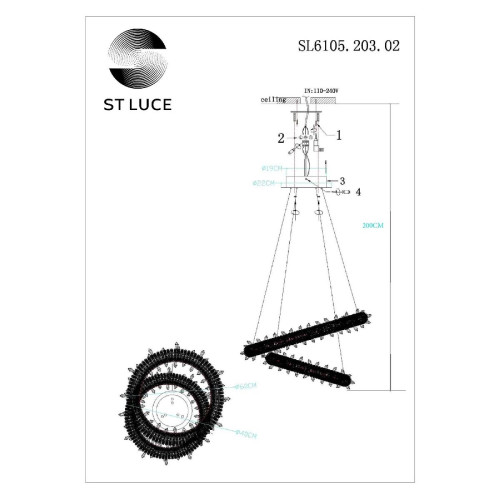 Подвесная люстра ST Luce Lucchero SL6105.203.02