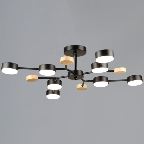 Люстра на штанге Reluce 03860-0.3-08 BK+WOOD GX53 Люстра на штанге Reluce 03860-0.3-08 BK+WOOD GX53