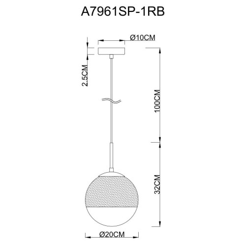 Подвесной светильник Arte Lamp Jupiter Copper A7961SP-1RB