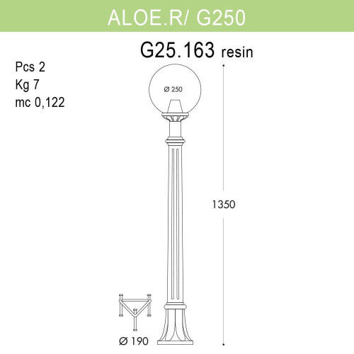 Уличный светильник Fumagalli Aloe R/G250 G25.163.000.AZE27