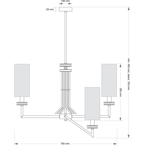 Люстра на штанге Kutek Genova GEN-ZW-3(P/A)