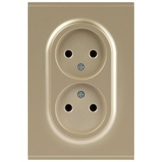 Розетка Эра Arktik 16-2107-04 без заземления двойная 2X2P 16А-250В шампань Б0071684
