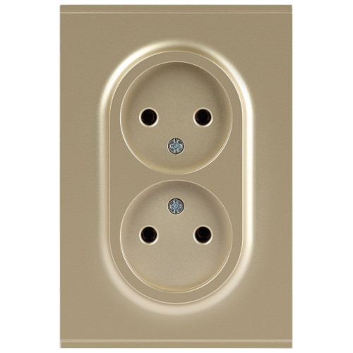 Розетка Эра Arktik 16-2107-04 без заземления двойная 2X2P 16А-250В шампань Б0071684