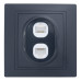 Розетка двойная компьютерная RJ45 скрытой установки IP20, черная 