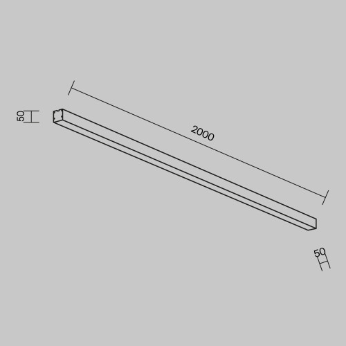 Линейный накладной светильник Maytoni Technical 3000K 50x50 (Серебро, 2 м) LL311023