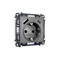 Комплект механизма розетки 2USB A+C 20W (быстрая зарядка) с/з Ambrella Volt Alfa MA660010