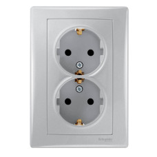 Розетка двойная Schneider Electric Sedna с/з без шторок 16A 250V SDN3000660