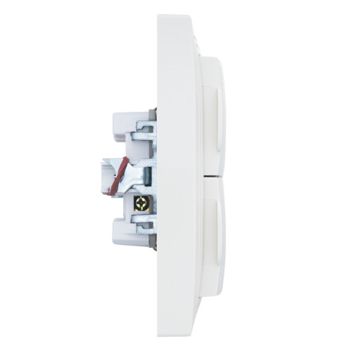 Розетка 2П+З двойная с защ. шт. и крышкой скрытой установки 16А 250В IP44, слоновая кость (керамика) 477296
