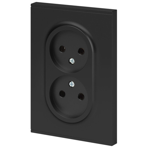 Розетка Эра Arktik 16-2107-05 без заземления двойная 2X2P 16А-250В антрацит Б0071685