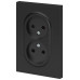 Розетка Эра Arktik 16-2107-05 без заземления двойная 2X2P 16А-250В антрацит Б0071685
