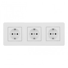 Розетка тройная (трехпостовая) с/з и шторками Arte Milano SET16-3-40-1x3 white