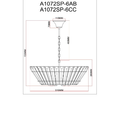 Подвесная люстра Arte Lamp Florizel A1072SP-6AB