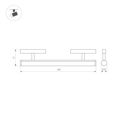 Трековый светильник Arlight Mag-Orient-Tube-Corner-L600-20W Day4000 037348