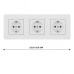 Розетка тройная (трехпостовая) с/з и шторками Arte Milano SET16-3-40-1x3 white