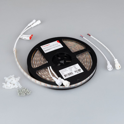 Светодиодная лента герметичная Arlight SPI-P-B60-12mm 5V RGB-PX1-BPT (12 W/m, IP66, 5060, 5m) 041167