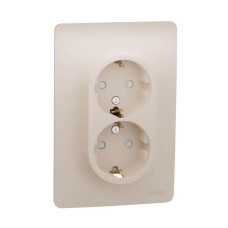 Розетка двойная Schneider Electric Unica New с/з со шторками NU206744