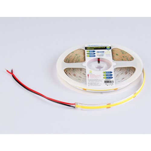 Светодиодная лента Ambrella Light Illumination COB 528Led/14W m/ 24V IP20 6500K/ 5m*10mm*2mm (2 конт.) GS4753