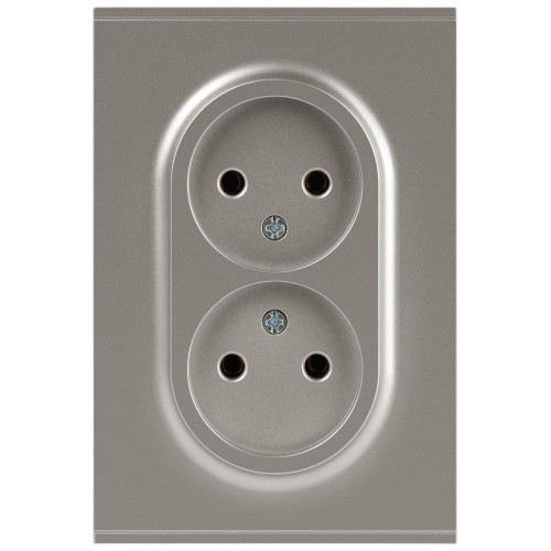 Розетка Эра Arktik 16-2107-07 без заземления двойная 2X2P 16А-250В титан Б0071687