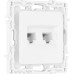 Розетка телефонная RJ11 + компьютерная RJ45 Arte Milano 217.44-1.white