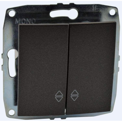 Выключатель двухклавишный проходной Mono Electric Despina-Larissa 10А 250В графит 500-002023-111