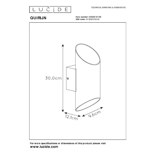 Настенный светильник Lucide Quirijn 09233/01/30